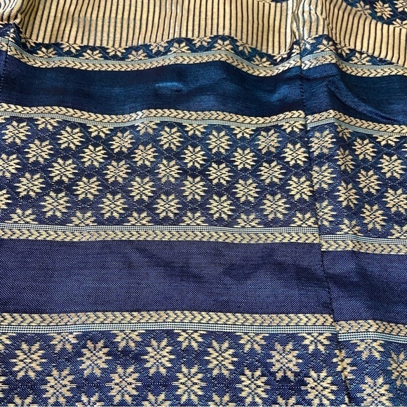 2/40$ Boon Thai Silk top large blue gold tank top boxy debardeur sleeveless - Picture 4 of 10